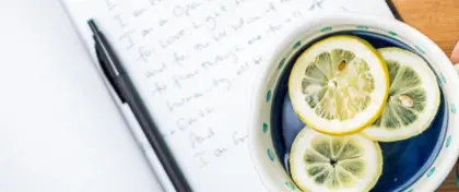 Journaling with Lemon Drink