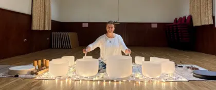 Kate Hamilton-Hunter playing Quartz Crystal Bowls